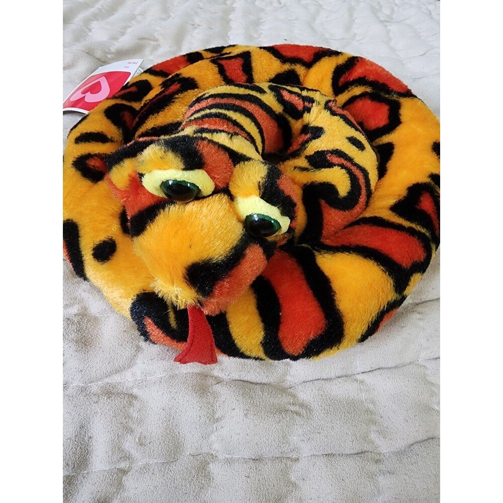 Valentine Brand Plush Snake Orange Black Stuffed Animal